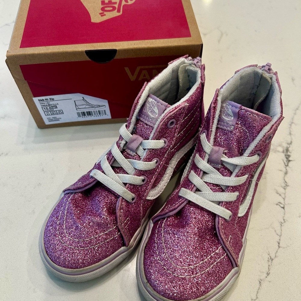 Vans Kids Sparkly Pink High-Tops